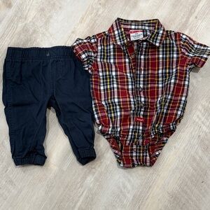 Wrangler Plaid and Navy Kids Matching Set